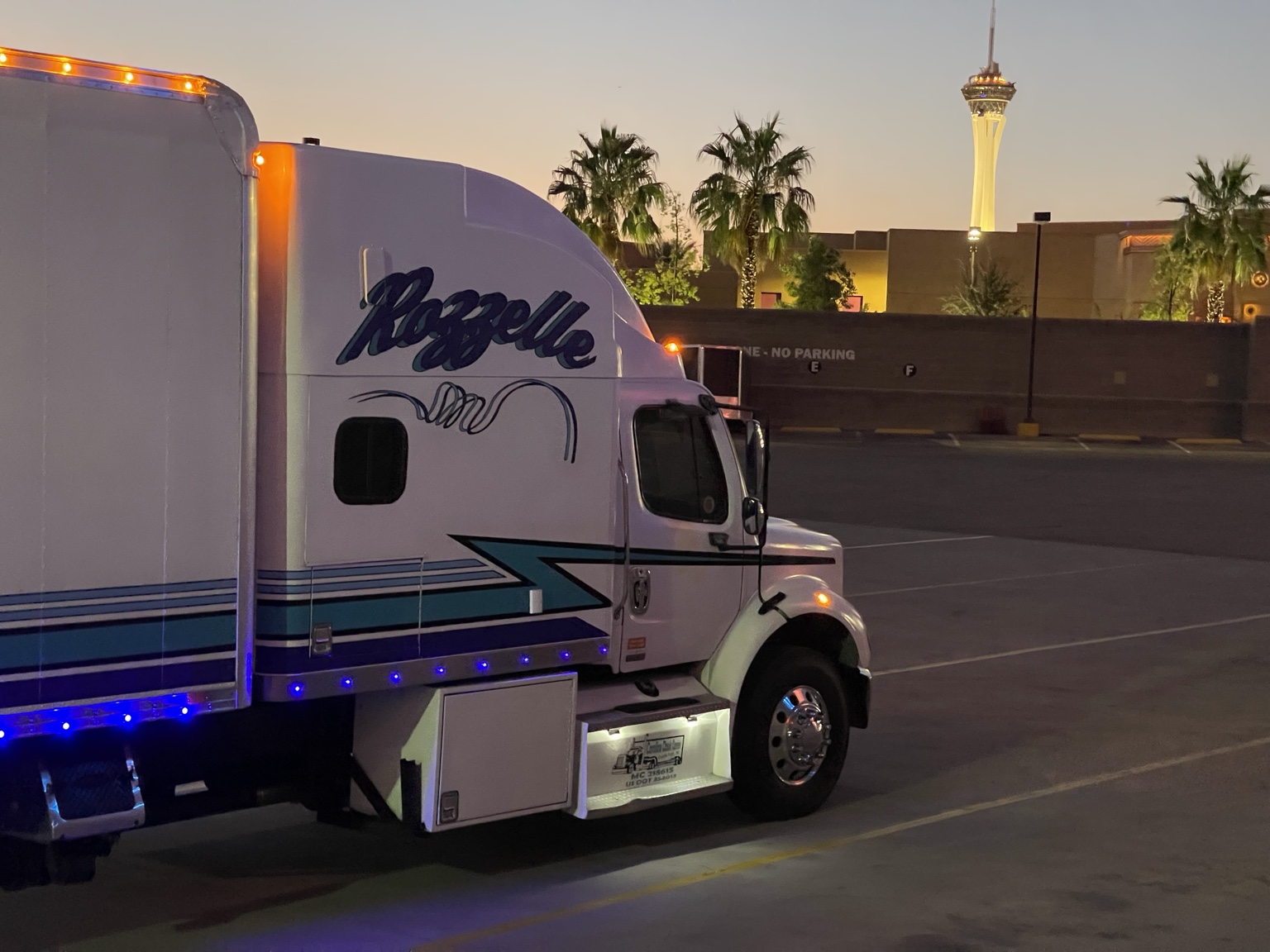 White Carolina Classic Carriers truck in Las Vegas